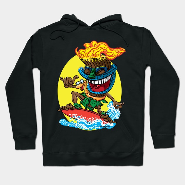 Tiki Surfer with rubber inflatable ring Hoodie by eShirtLabs